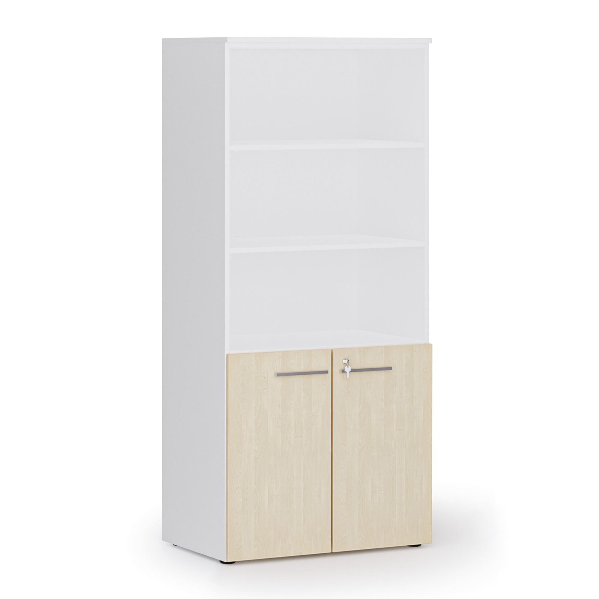 Kombi-Aktenschrank PRIMO WHITE, 800 x 500 x 1781 mm