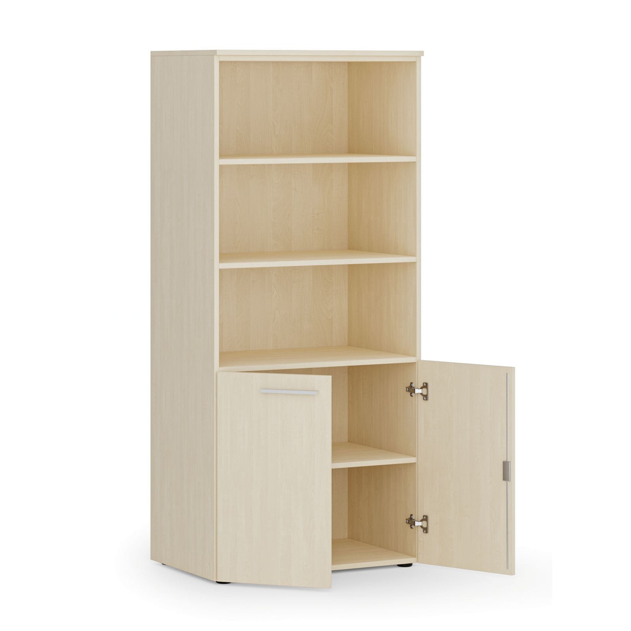 Kombi-Aktenschrank PRIMO WOOD, 800 x 500 x 1781 mm, Birke