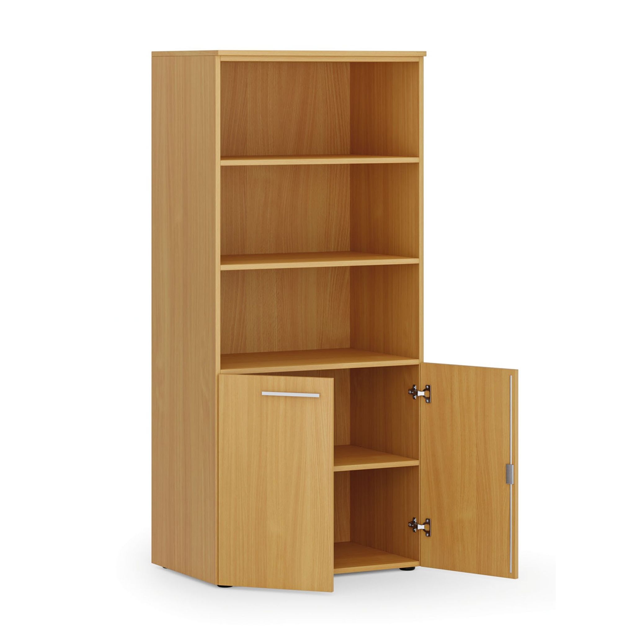 Kombi-Aktenschrank PRIMO WOOD, 800 x 500 x 1781 mm, Buche