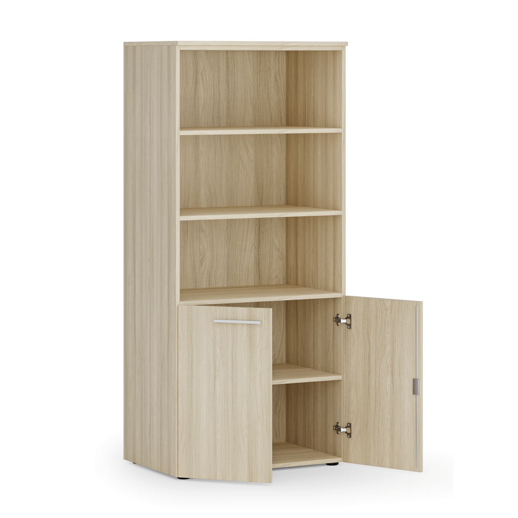 Kombi-Aktenschrank PRIMO WOOD, 800 x 500 x 1781 mm, Eiche natur