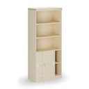 Kombi-Büroschrank ARRISTO LUX, Schiebetüren, 800 x 400 x 1836 mm, Birke