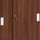Kombi-Büroschrank ARRISTO LUX, Schiebetüren, 800 x 400 x 1836 mm, Nussbaum