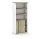 Kombi-Büroschrank MIRELLI, 800 x 400 x 1800 mm, weiß / Eiche sonoma