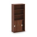 Kombi-Büroschrank MIRELLI A+, 800 x 400 x 1800 mm, Nussbaum