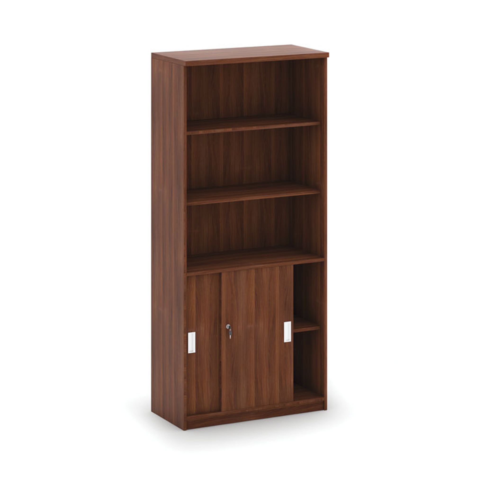 Kombi-Büroschrank MIRELLI A+, 800 x 400 x 1800 mm, weiß / Eiche sonoma