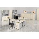 Kombi-Büroschrank PRIMO GRAY mit Holz- und Glastür, 800 x 420 x 1781 mm, grau/Birke