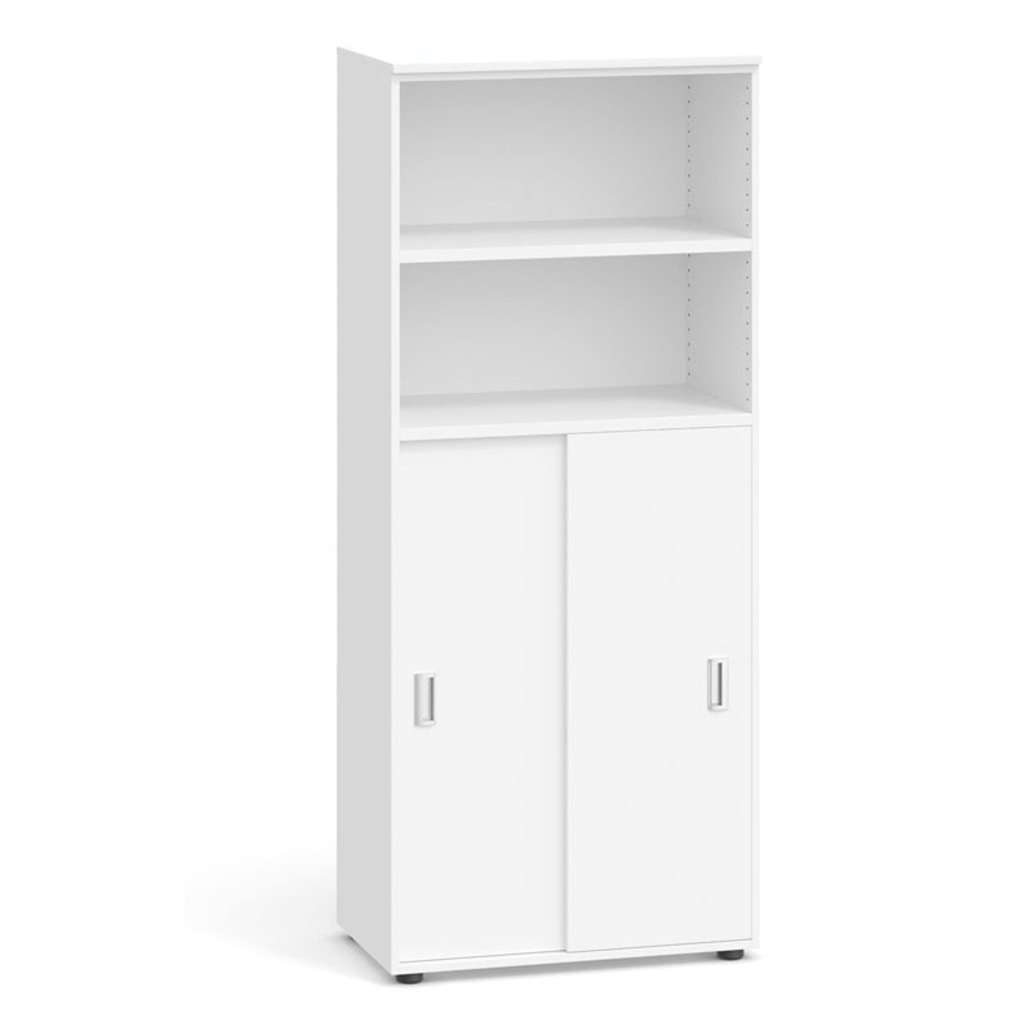 Kombi-Büroschrank PRIMO, Schiebetür für 3 Ebenen, 1781 x 800 x 420 mm, weiß