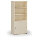 Kombi-Büroschrank PRIMO WOOD, Schiebetür auf 2 Etagen, 1781 x 800 x 420 mm, Birke
