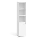 Kombinovaná kancelářská skříň PRIMO 2023, dveře na 2 patra, 1781 x 400 x 420 mm, bílá