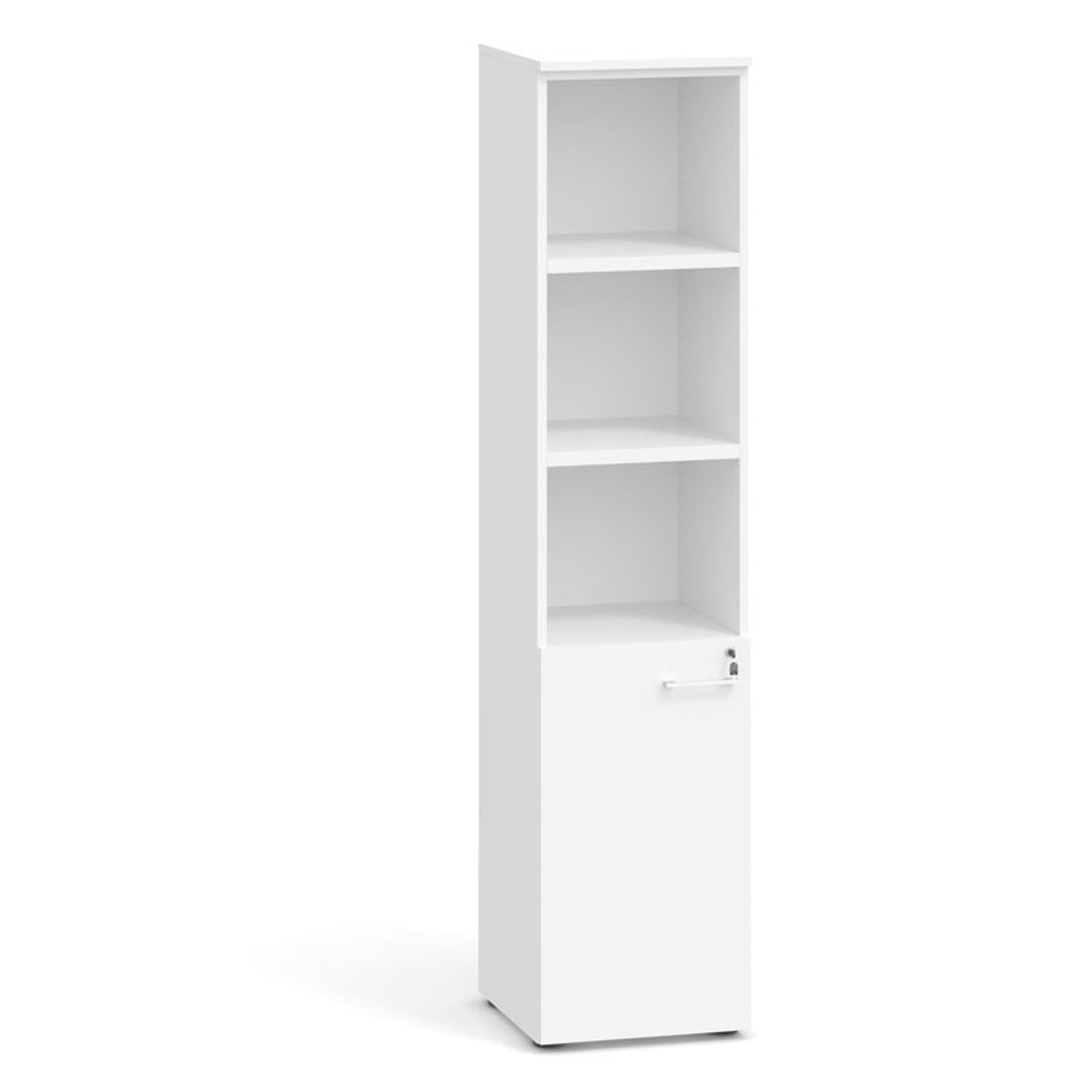 Kombinovaná kancelářská skříň PRIMO 2023, dveře na 2 patra, 1781 x 400 x 420 mm, bílá