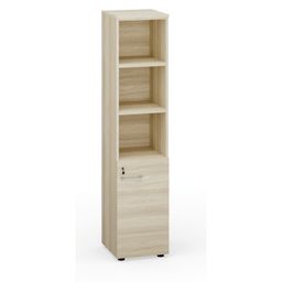 Kombinovaná kancelářská skříň PRIMO 2023, dveře na 2 patra, 1781 x 400 x 420 mm, dub přírodní