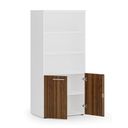 Kombinovaná kancelářská skříň PRIMO WHITE, nízké dveře, 1781 x 800 x 500 mm, bílá/ořech