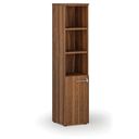 Kombinovaná kancelářská skříň PRIMO WOOD, dveře na 2 patra, 400 x 420 x 1781 mm, ořech