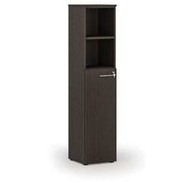 Kombinovaná kancelářská skříň PRIMO WOOD, dveře na 3 patra, 400 x 420 x 1781 mm, wenge