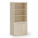Kombinovaná kancelářská skříň PRIMO WOOD, nízké dveře, 800 x 500 x 1781 mm, dub přírodní