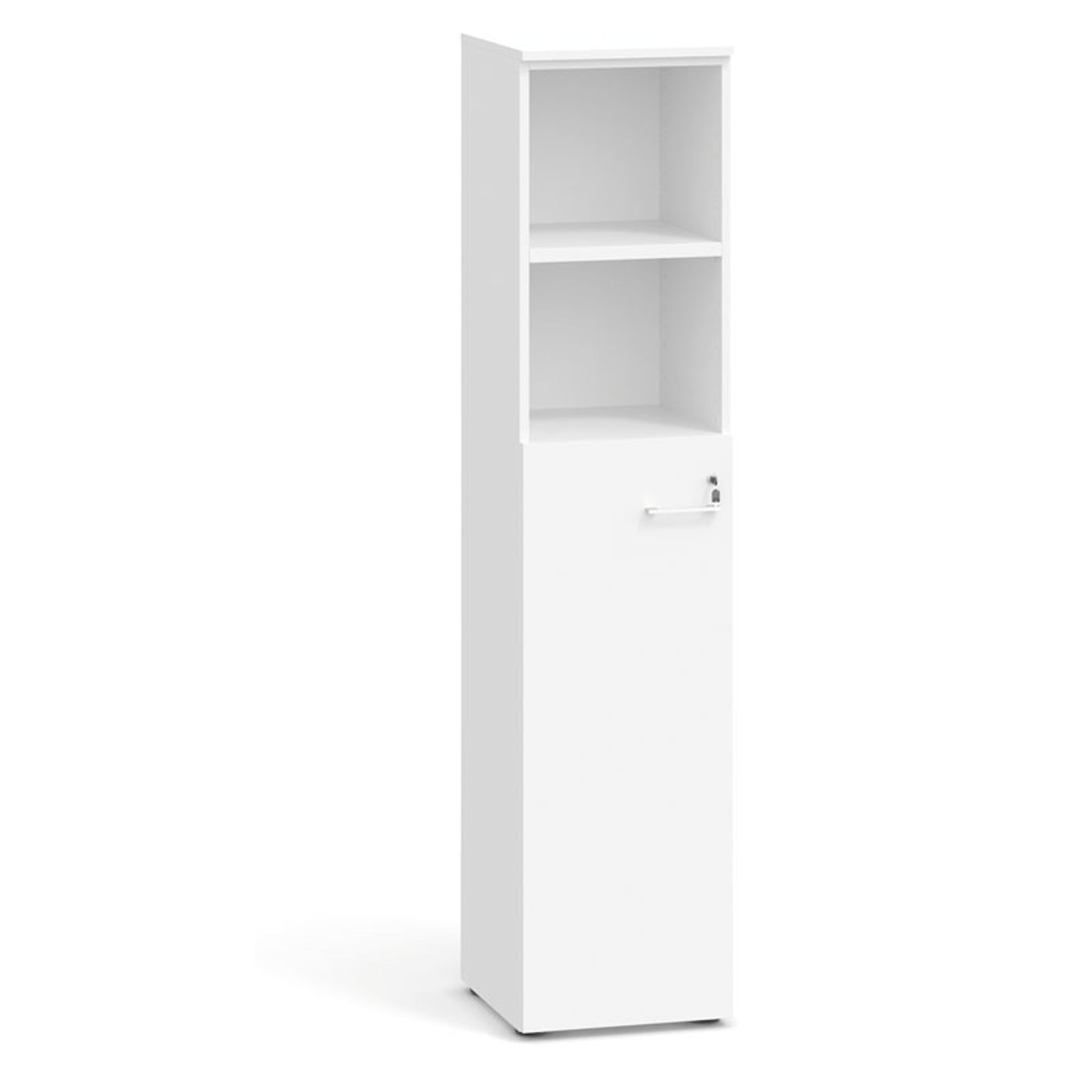 Kombinovaná kancelárska skriňa PRIMO 2023, dvere na 3 poschodia, 1781 x 400 x 420 mm, biela
