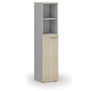 Kombinovaná kancelárska skriňa PRIMO GRAY, dvere na 3 poschodia, 400 x 420 x 1781 mm, sivá/dub prírodný