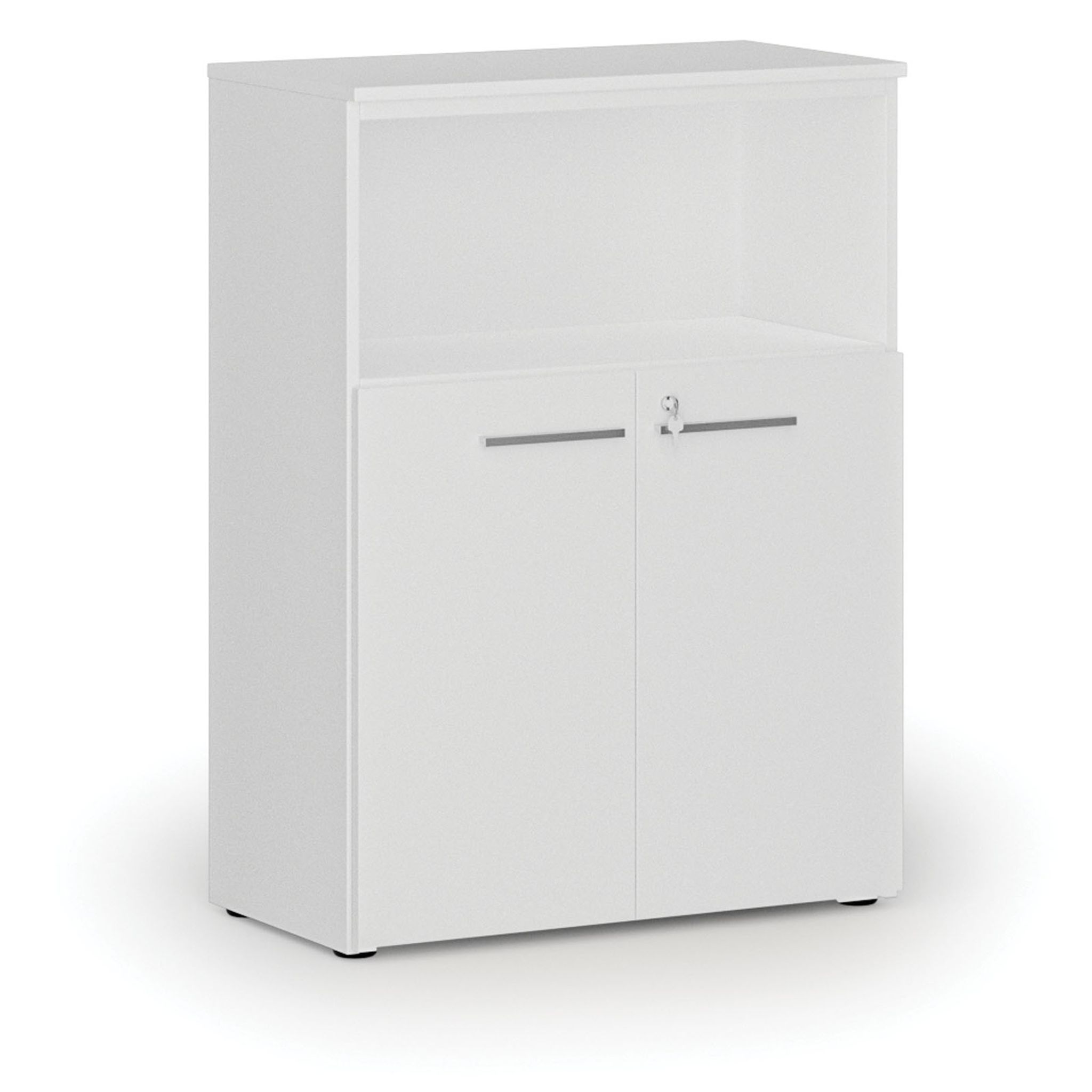 Kombinovaná kancelárska skriňa PRIMO WHITE, 800 x 420 x 1087 mm, biela