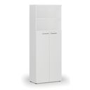 Kombinovaná kancelárska skriňa PRIMO WHITE, dvere na 4 poschodia, 800 x 420 x 2128 mm, biela