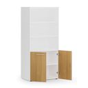 Kombinovaná kancelárska skriňa PRIMO WHITE, nízke dvere, 800 x 500 x 1781 mm, biela/buk