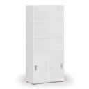 Kombinovaná kancelárska skriňa PRIMO WHITE, zasúvacie dvere na 2 poschodia, 800 x 420 x 1781 mm, biela