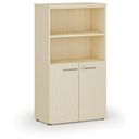 Kombinovaná kancelárska skriňa PRIMO WOOD, dvere na 2 poschodia, 1434 x 800 x 420 mm, breza