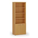 Kombinovaná kancelárska skriňa PRIMO WOOD, dvere na 2 poschodia, 2128 x 800 x 420 mm, buk