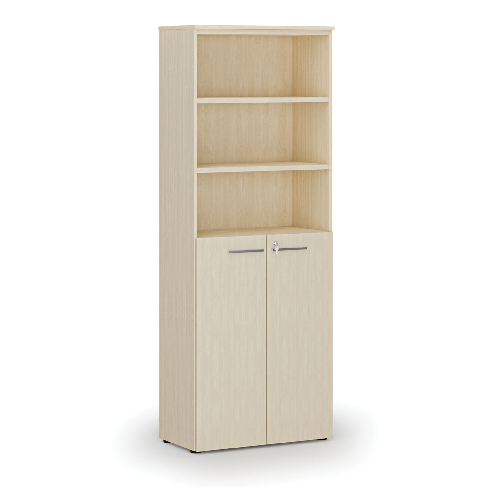 Kombinovaná kancelárska skriňa PRIMO WOOD, dvere na 3 poschodia, 800 x 420 x 2128 mm