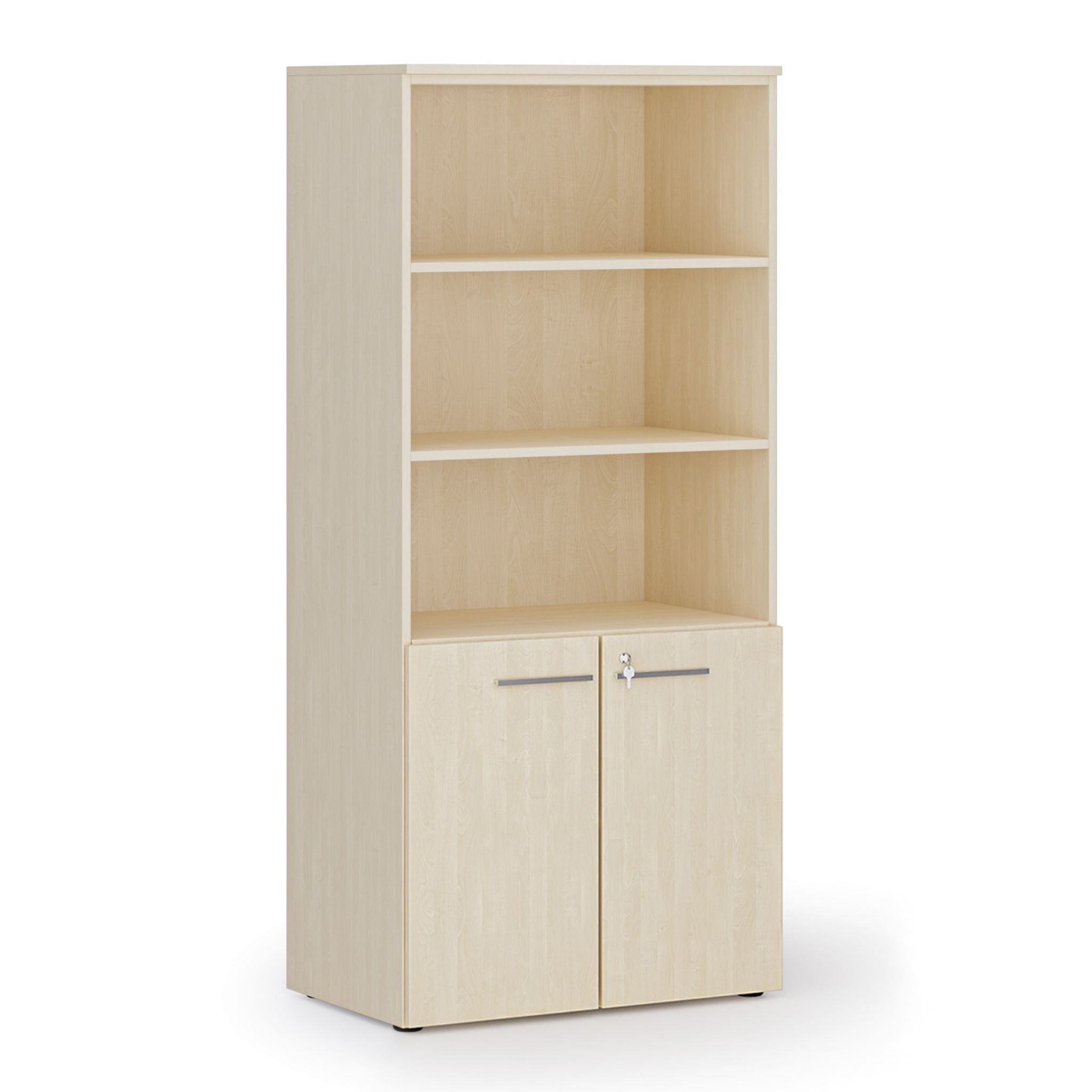 Kombinovaná kancelárska skriňa PRIMO WOOD, nízke dvere, 800 x 500 x 1781 mm