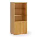 Kombinovaná kancelárska skriňa PRIMO WOOD, nízke dvere, 800 x 500 x 1781 mm, buk