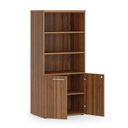 Kombinovaná kancelárska skriňa PRIMO WOOD, nízke dvere, 800 x 500 x 1781 mm, orech
