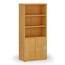 Kombinovaná kancelárska skriňa PRIMO WOOD, zasúvacie dvere na 2 poschodia, 800 x 420 x 1781 mm, buk