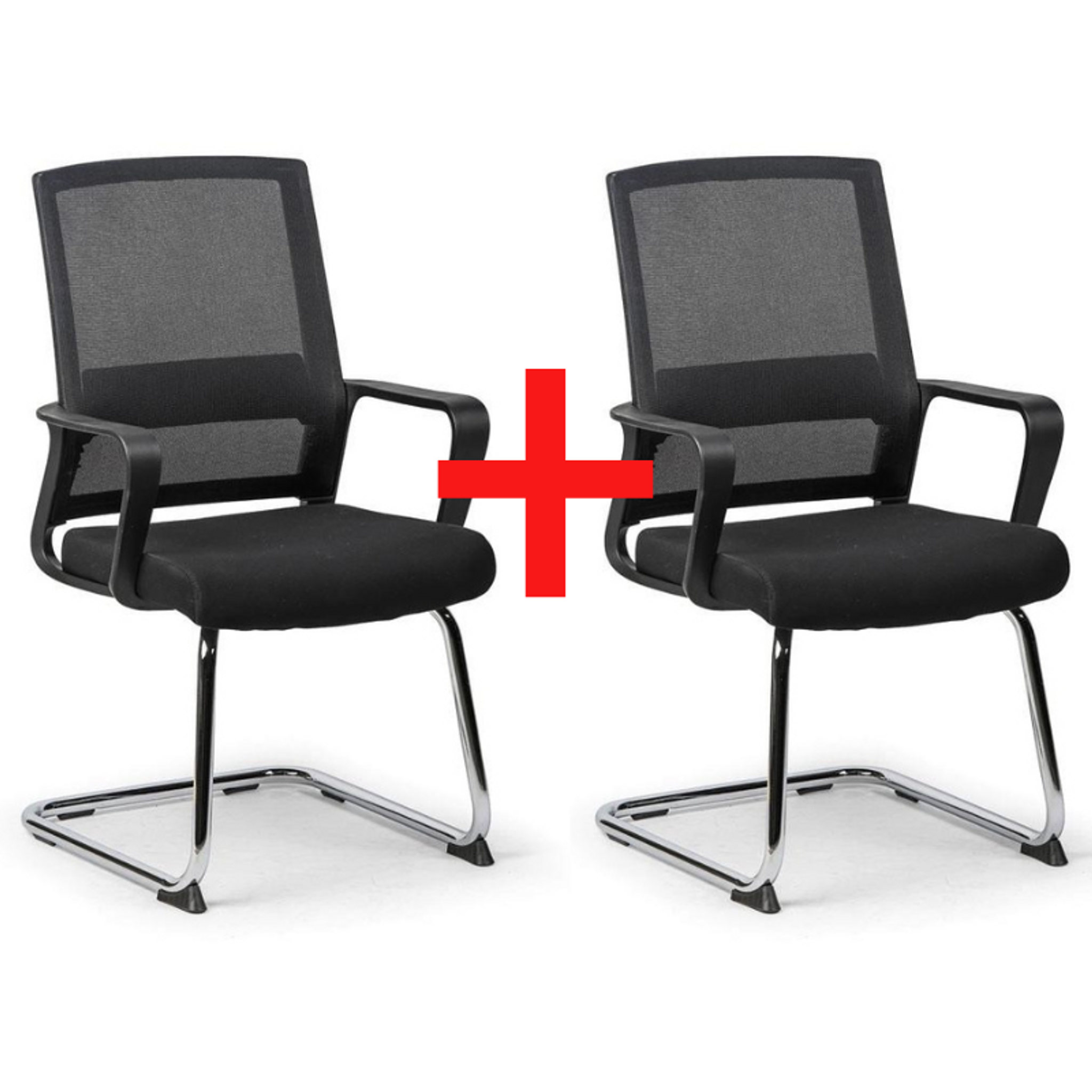 Konferenčná stolička LOW 1+1 ZADARMO, čierna