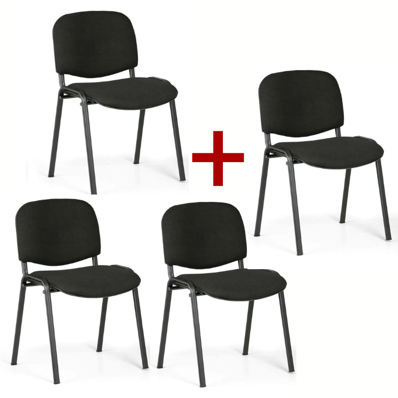 Fotografia produktu: Konferenčná stolička VIVA 3+1 ZADARMO, čierna