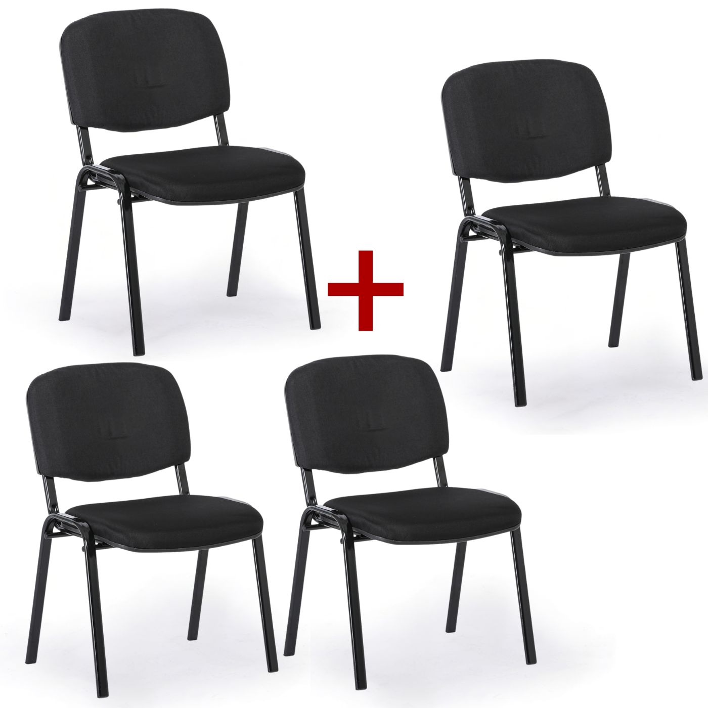 Fotografia produktu: Konferenčná stolička VIVA PLUS 3+1 ZADARMO - čierne nohy, čierna