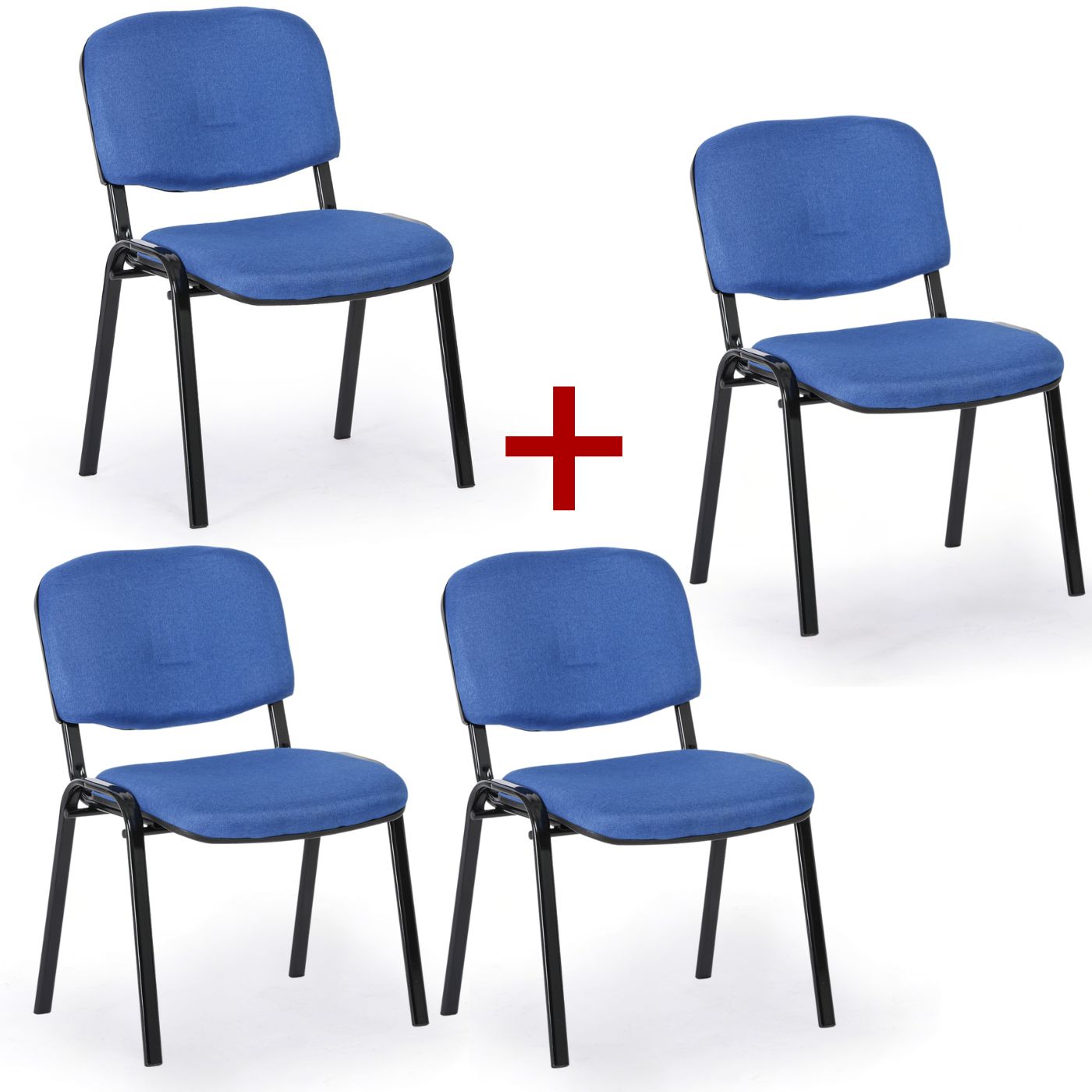 Fotografia produktu: Konferenčná stolička VIVA PLUS 3+1 ZADARMO - čierne nohy, modrá