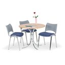 Konferenční, jídlení židle SMART s plastovým opěrákem, modrá, chromované nohy