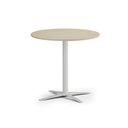 Konferenční stolek AURA, průměr 60 cm, bílá podnož, bříza