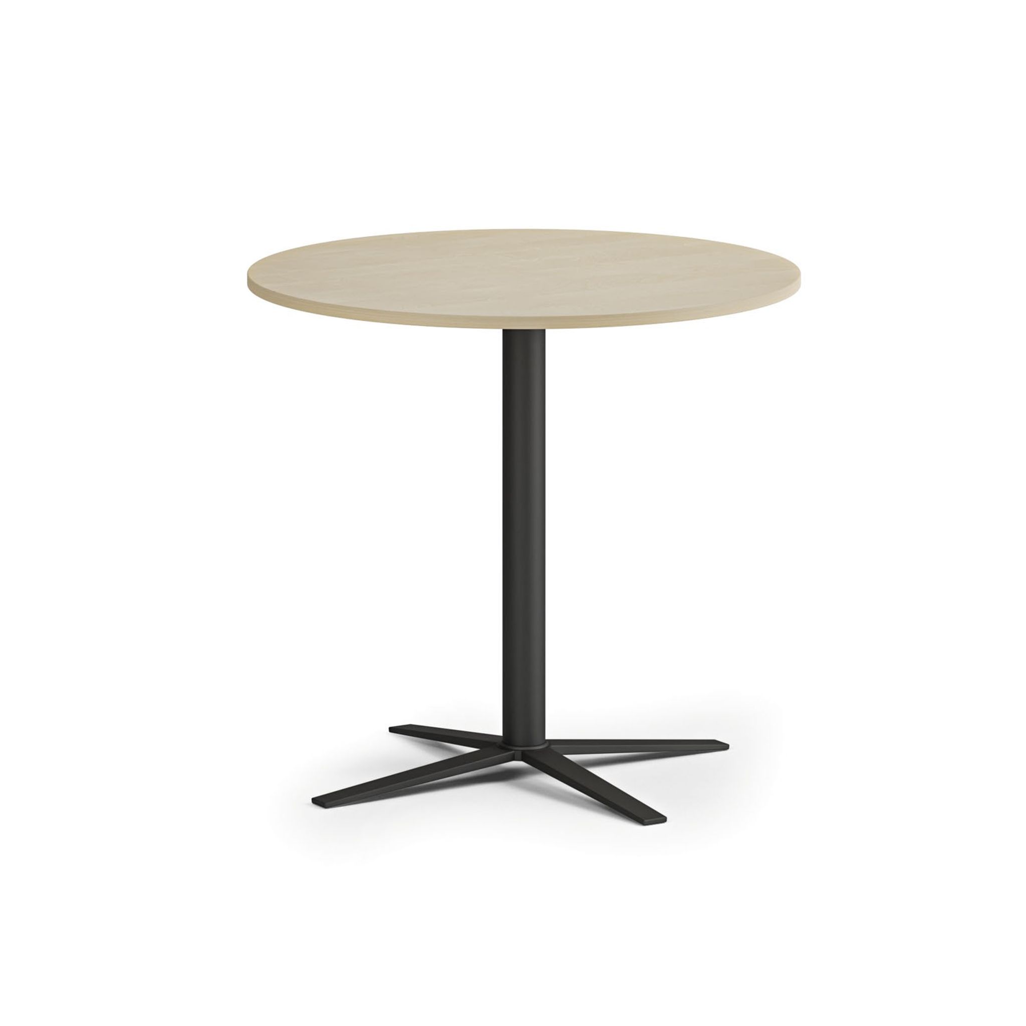 Konferenční stolek AURA, průměr 60 cm, černá podnož, bříza