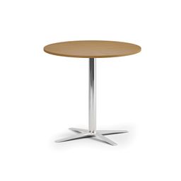 Konferenční stolek AURA, průměr 60 cm, chrom podnož, buk