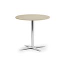 Konferenční stolek AURA, průměr 80 cm, chrom podnož, bříza