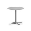 Konferenční stolek AURA, průměr 80 cm, šedostříbrná podnož, šedá