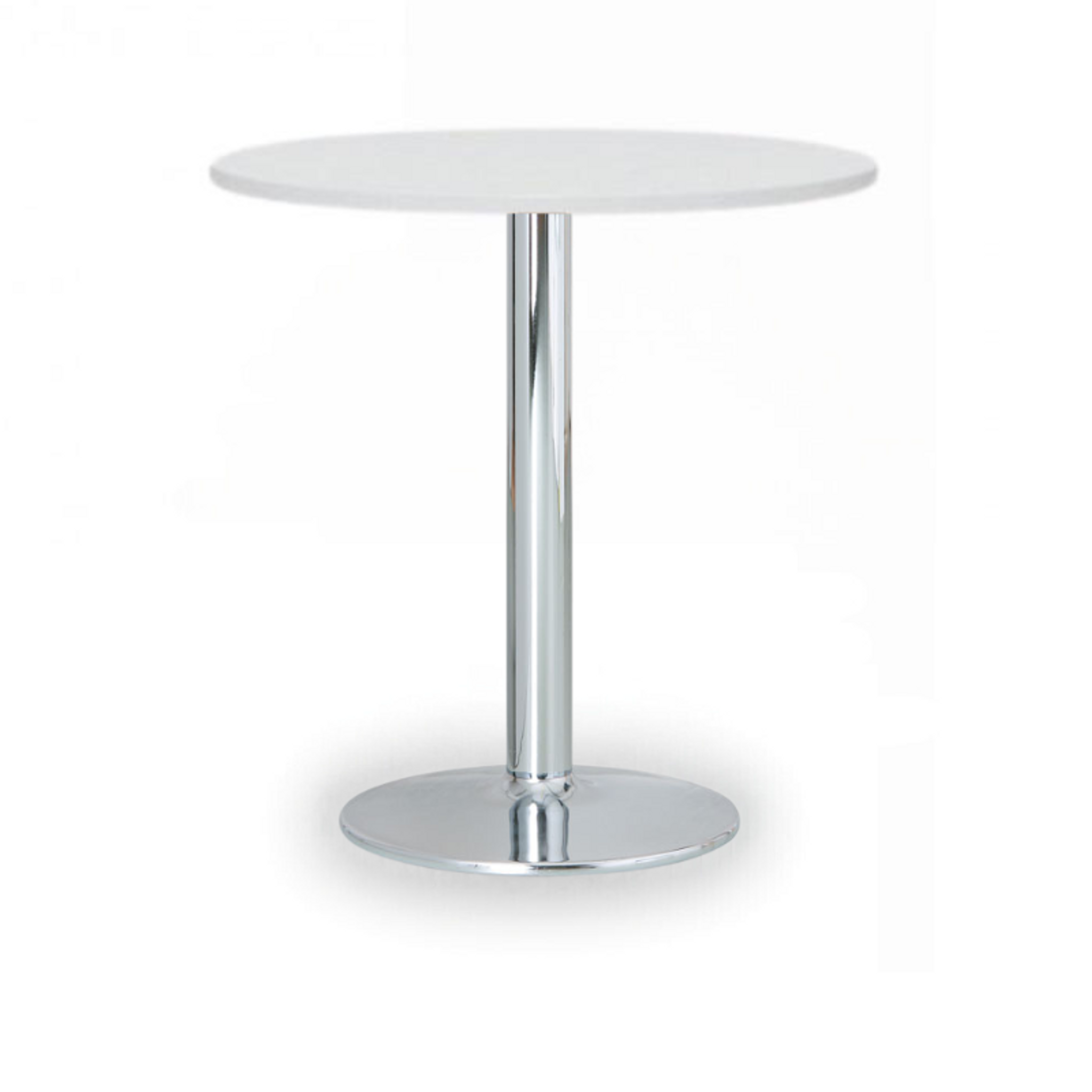 Konferenční stolek FILIP II, průměr 80 cm, chromovaná podnož, bílá