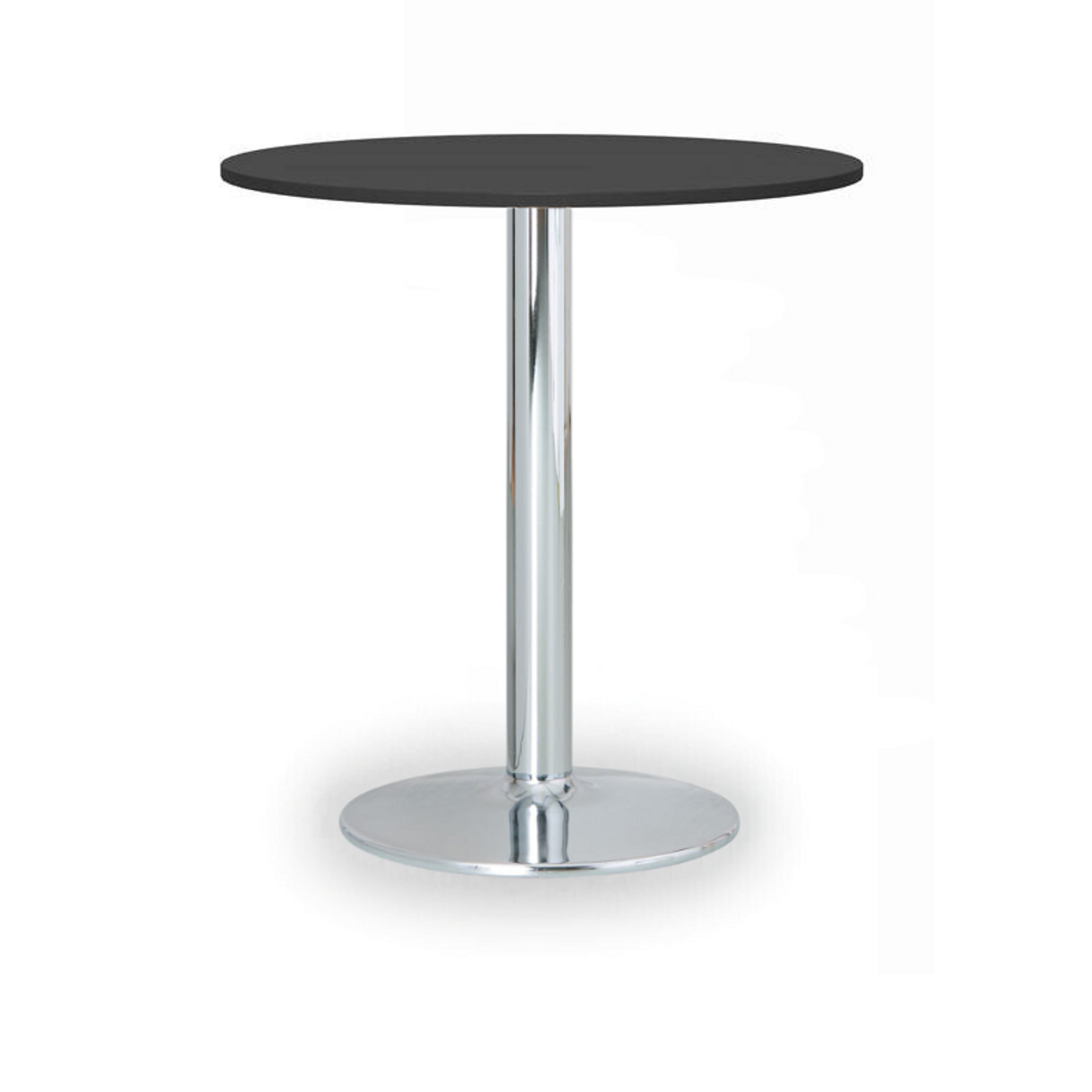 Konferenční stolek FILIP II, průměr 80 cm, chromovaná podnož, grafit