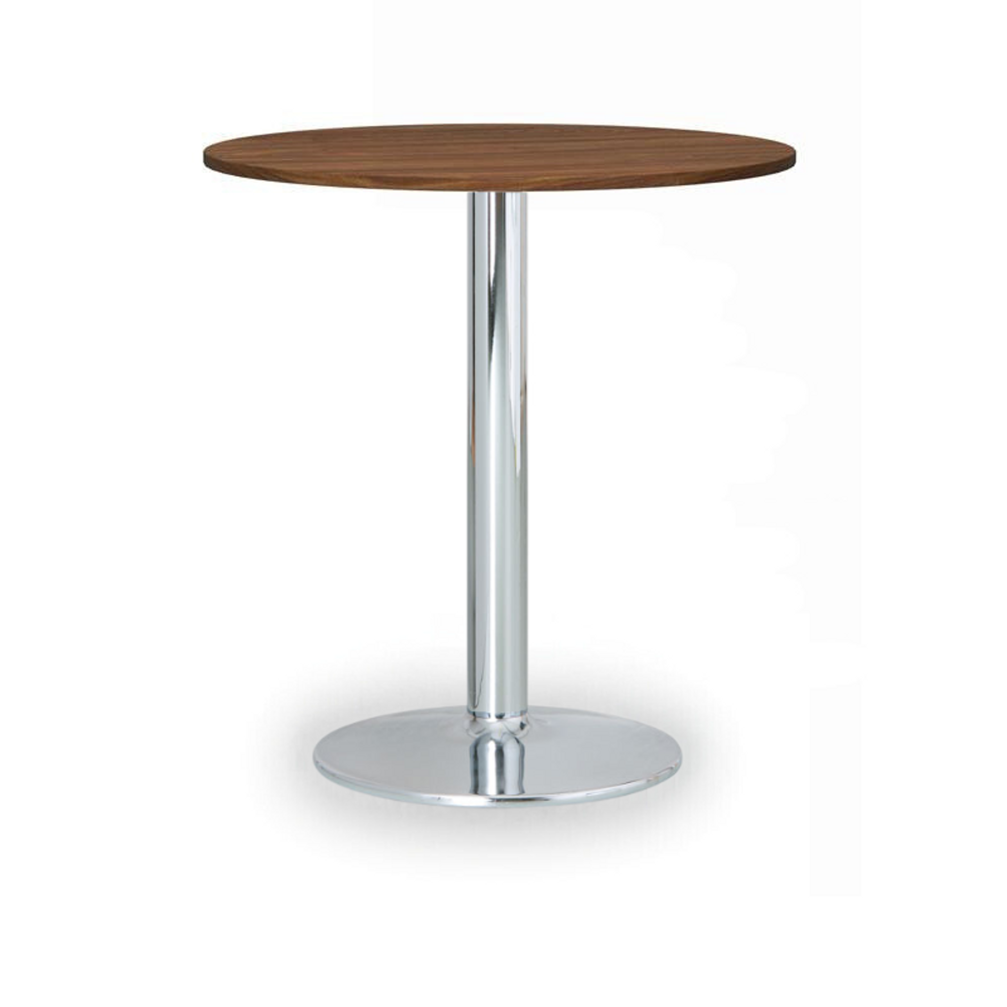 Konferenční stolek FILIP II, průměr 80 cm, chromovaná podnož, ořech