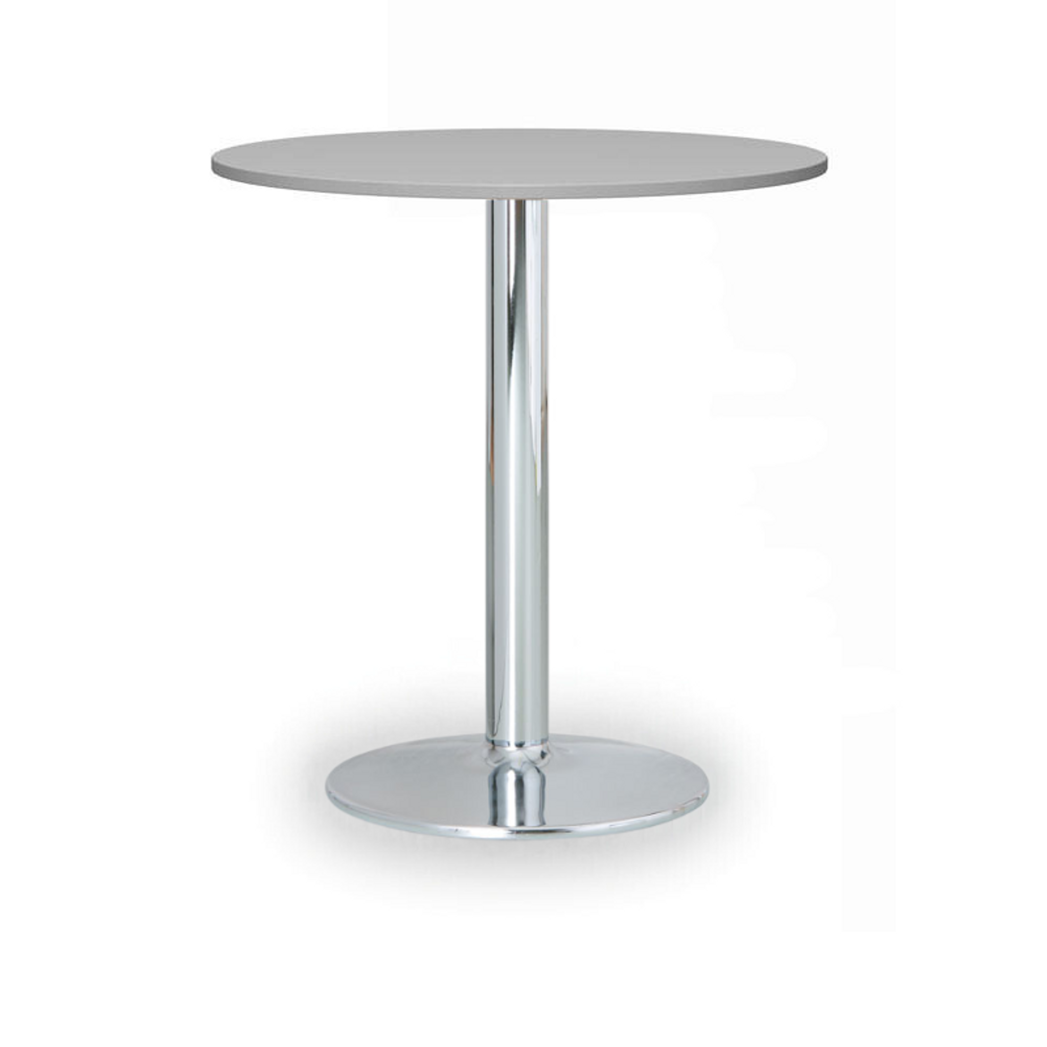Konferenční stolek FILIP II, průměr 80 cm, chromovaná podnož, šedá
