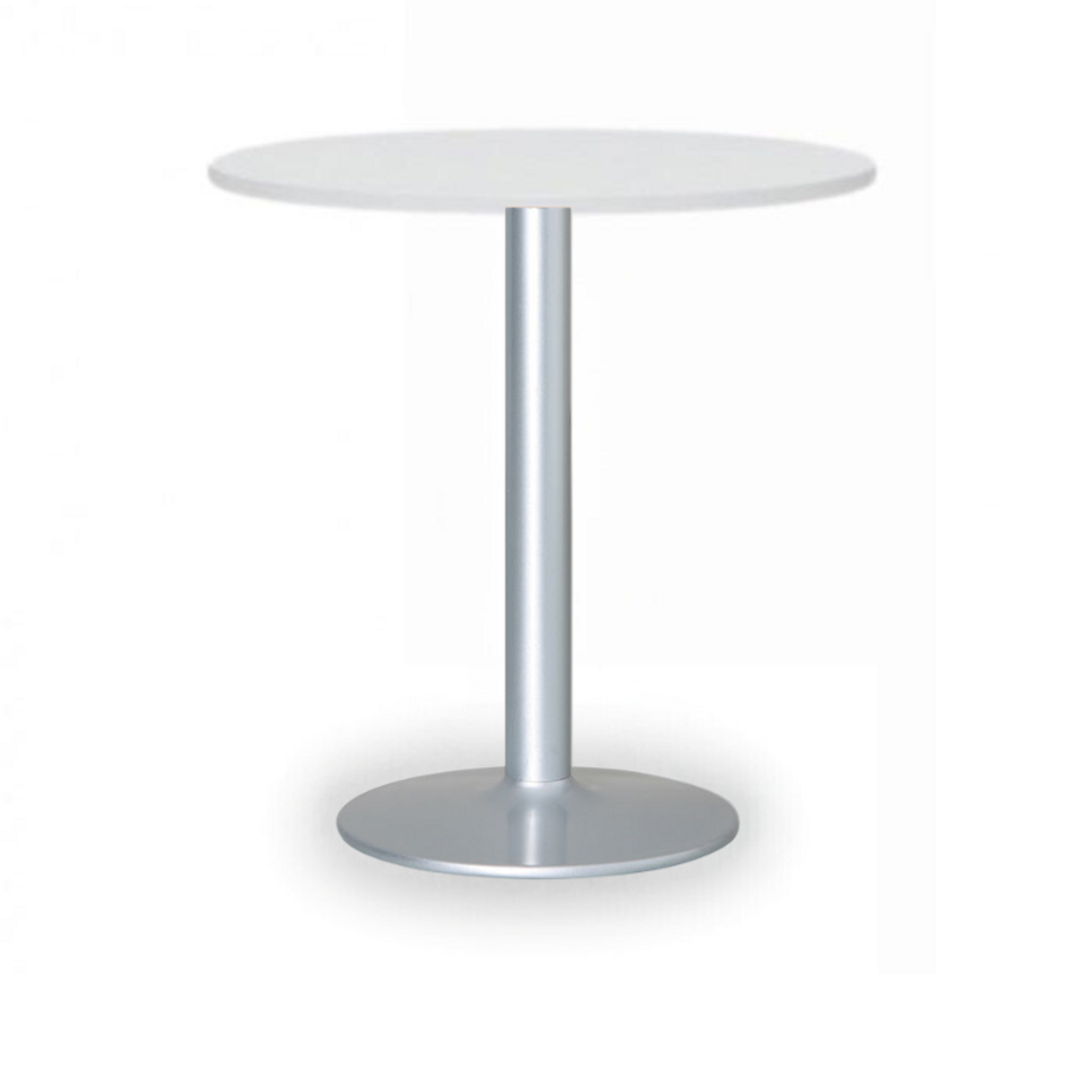 Konferenční stolek FILIP II, průměr 80 cm, šedá podnož, bílá