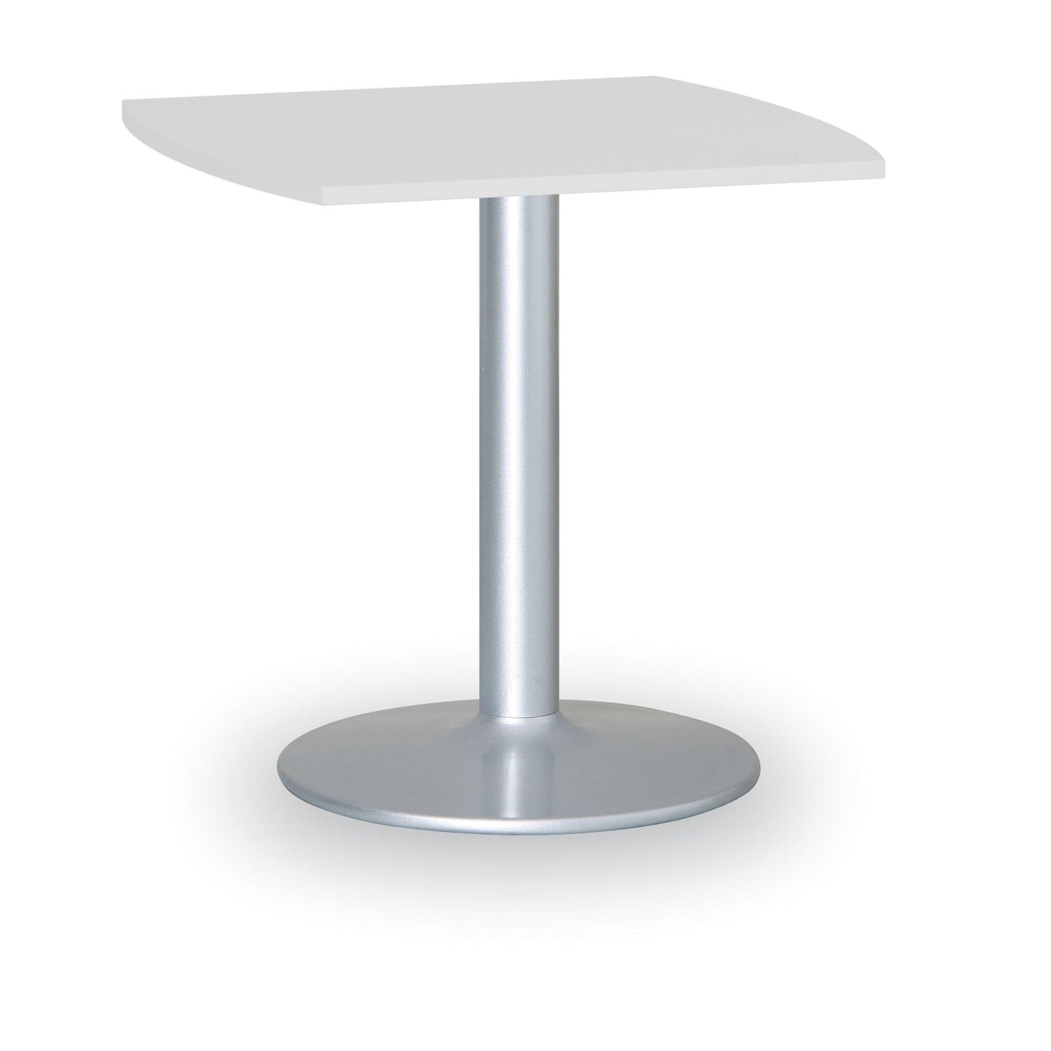 Konferenční stolek ZEUS II, 660x660 mm, šedá podnož, deska bílá