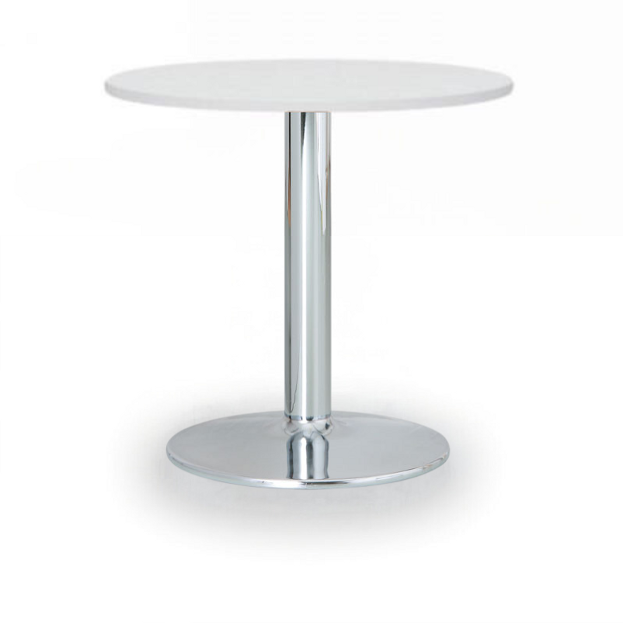 Konferenční stolek ZEUS II, průměr 600 mm, chromovaná podnož, deska bílá