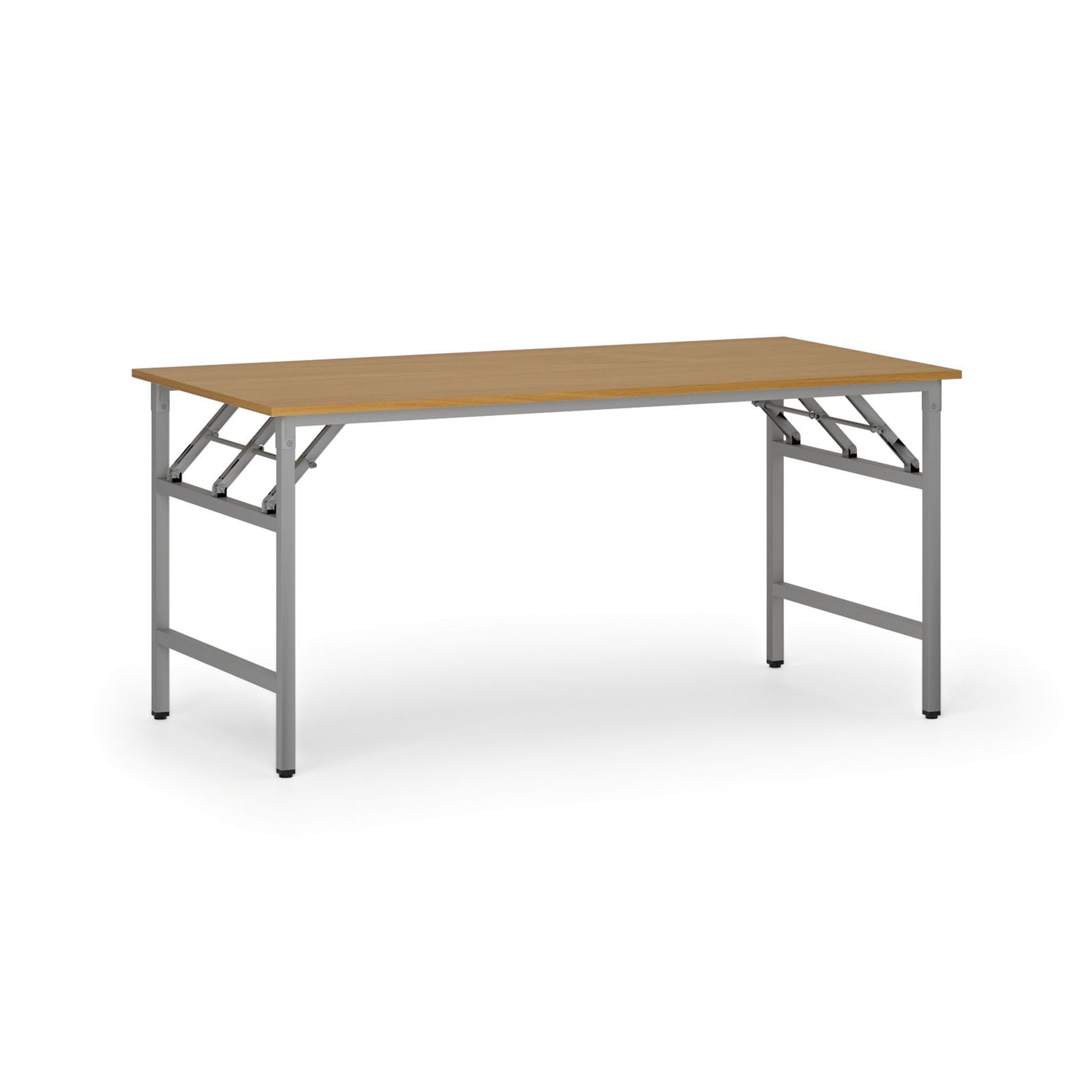 Konferenční stůl FAST READY, 160x80 cm, šedostříbrná podnož, buk